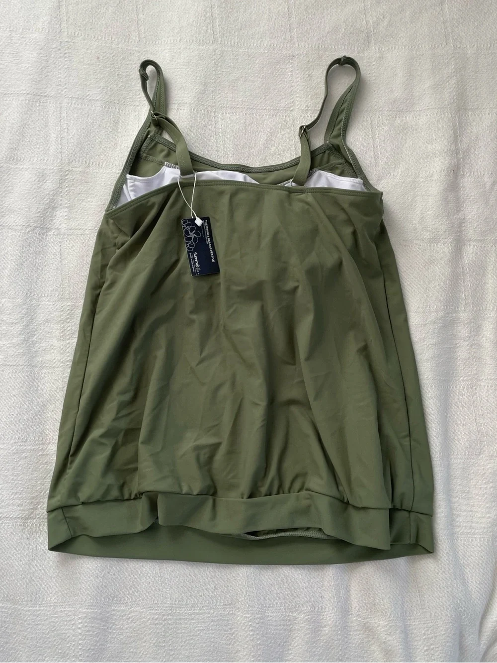 Summer Mae Women's Green Tankini Swim Top